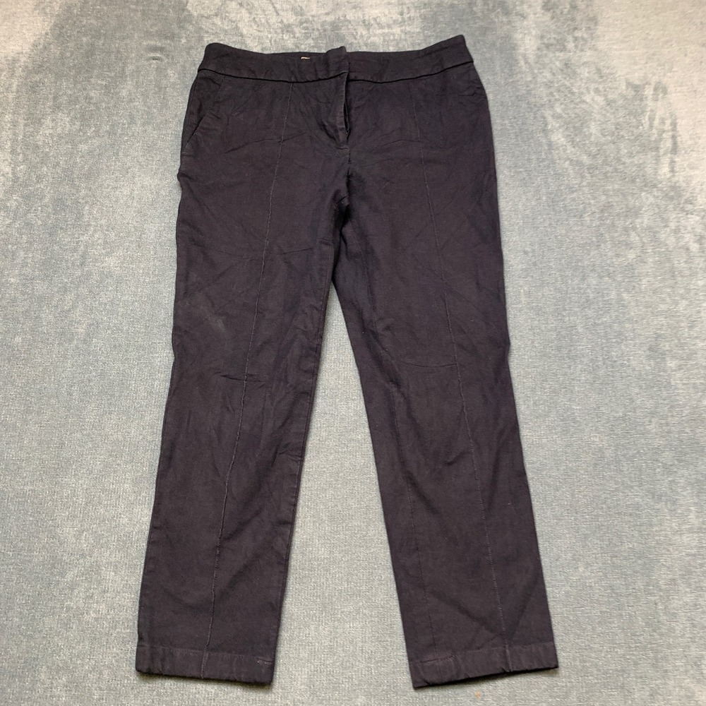 Burberry London Ankle Pants Women's 2 Navy Casual Minimalist Slim Straight Leg